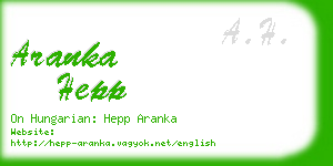 aranka hepp business card